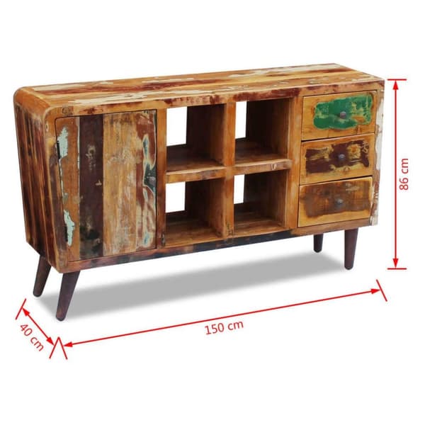 vidaXL skænk 150x40x86 cm massivt genbrugstræ