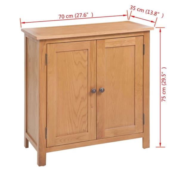 vidaXL Skjenk 70x35x75 cm heltre eik