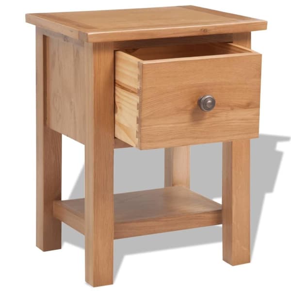 vidaXL Nattbord 36x30x47 cm heltre eik