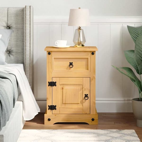 vidaXL Nattbord meksikansk Corona-stil furu 53x39x66 cm