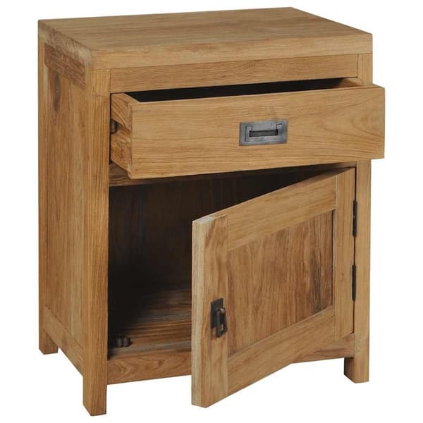 vidaXL Nattduksbord i massiv teak 40x30x50 cm