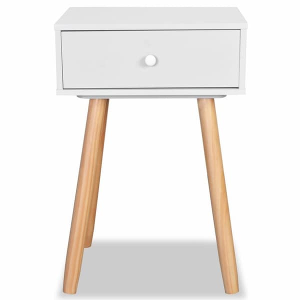 vidaXL Yöpöydät 2 kpl mänty 40x30x61 cm Valkoinen