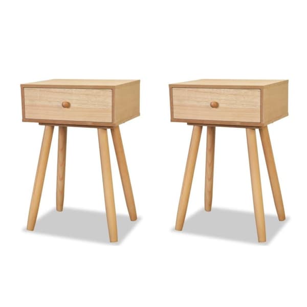 vidaXL sengebord 2 stk. massivt fyrretræ 40 x 30 x 61 cm brun