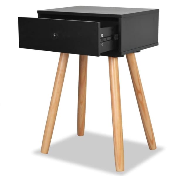 vidaXL sengebord 2 stk. massivt fyrretræ 40 x 30 x 61 cm sort