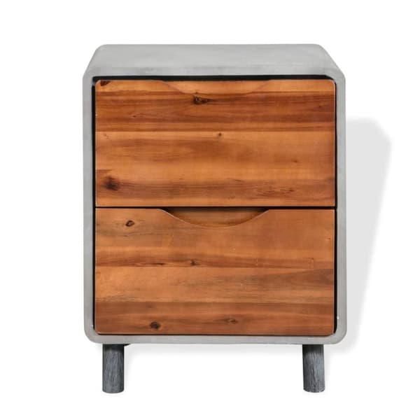 vidaXL Nattbord betong heltre akasie 40x30x50 cm