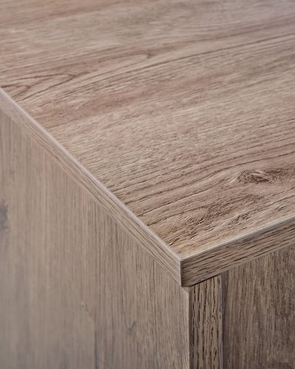 Yöpöytä tumma puu 55 x 39 x 41 cm lastulevy MDF-levy metalli laatikko moderni