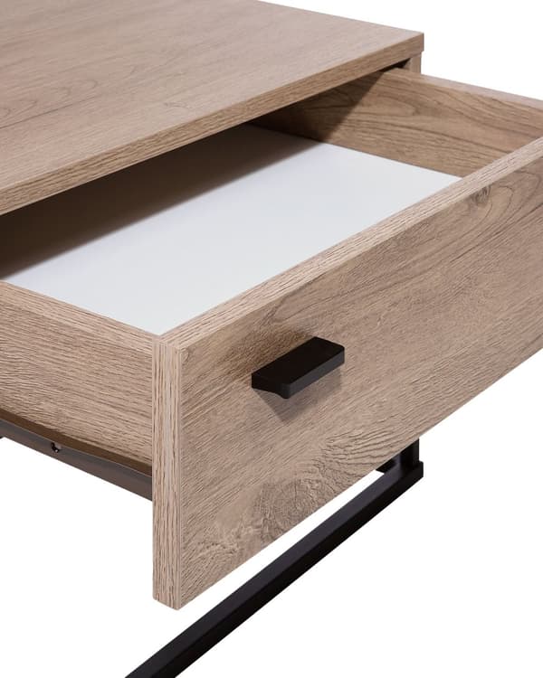 Yöpöytä tumma puu 55 x 39 x 41 cm lastulevy MDF-levy metalli laatikko moderni