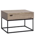 Pikkukuva 1 / 11: Yöpöytä tumma puu 55 x 39 x 41 cm lastulevy MDF-levy metalli laatikko moderni