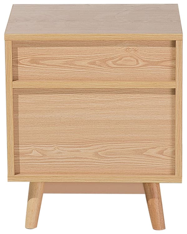 Sengebord Hvid Grå Lyst Træ 47 x 40 cm Lille Firkantet Natbord med Skuffer Skandinavisk Klassisk Soveværelse Indretning Tilbehør Pigeværelse