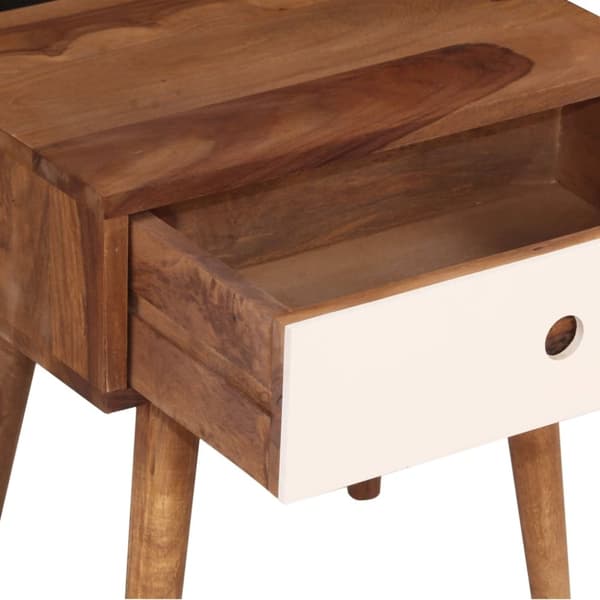 vidaXL sengebord massivt sheeshamtræ 45 x 30 x 45 cm