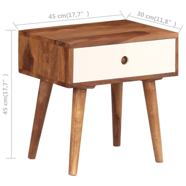vidaXL sengebord massivt sheeshamtræ 45 x 30 x 45 cm