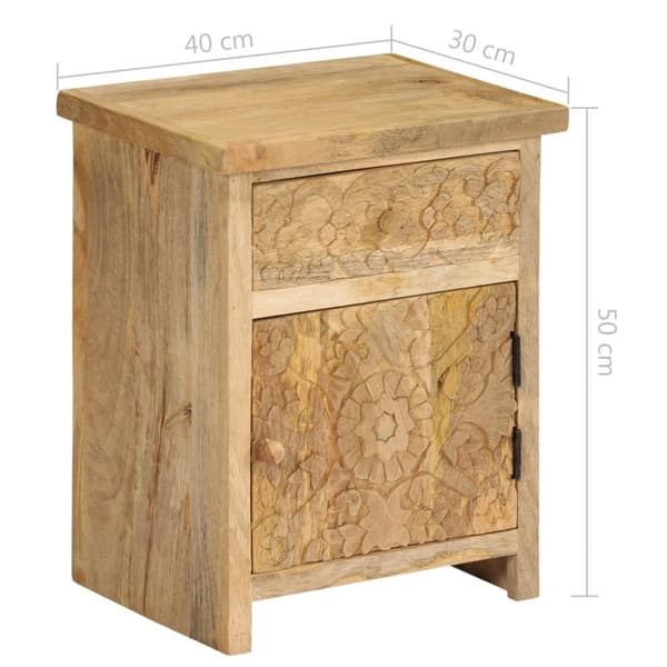 vidaXL sengebord 40x30x50 cm massivt mangotræ