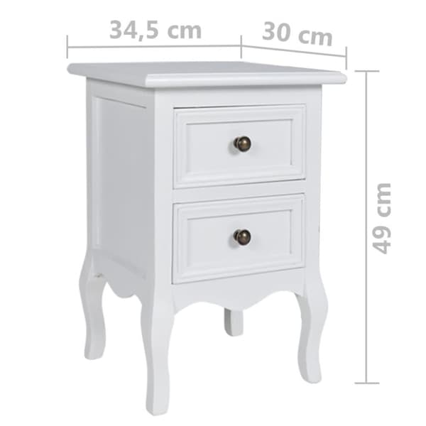 vidaXL natborde 4 stk. med 2 skuffer MDF hvid