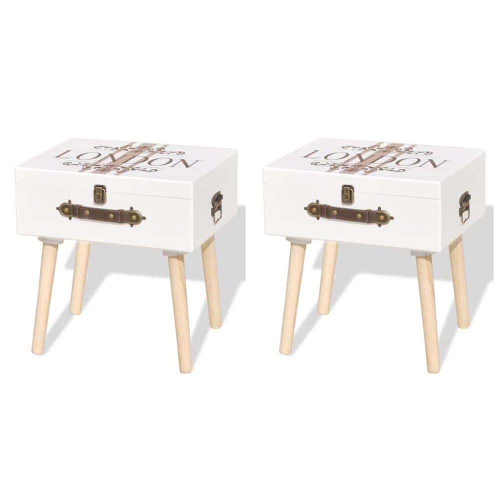 vidaXL Nattbord 2 stk 40x30x41,5 cm hvit