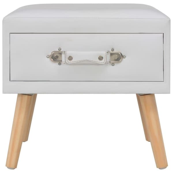 vidaXL sengebord 40 x 35 x 40 cm kunstlæder hvid