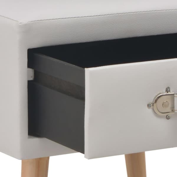 vidaXL sengebord 40 x 35 x 40 cm kunstlæder hvid