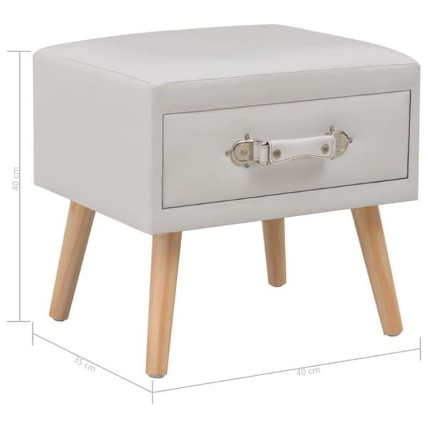vidaXL sengebord 40 x 35 x 40 cm kunstlæder hvid