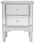 Pikkukuva 5 / 9: Yöpöytä hopea MDF-levy lasi 49 x 32 x 63 cm peilattu laatikoilla timanttivetimet glamour tyyli