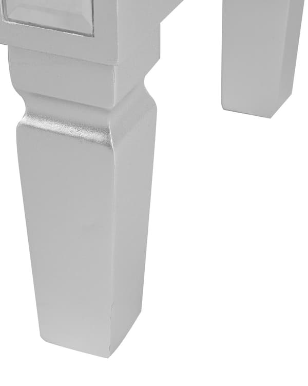 Yöpöytä hopea MDF-levy lasi 49 x 32 x 63 cm peilattu laatikoilla timanttivetimet glamour tyyli