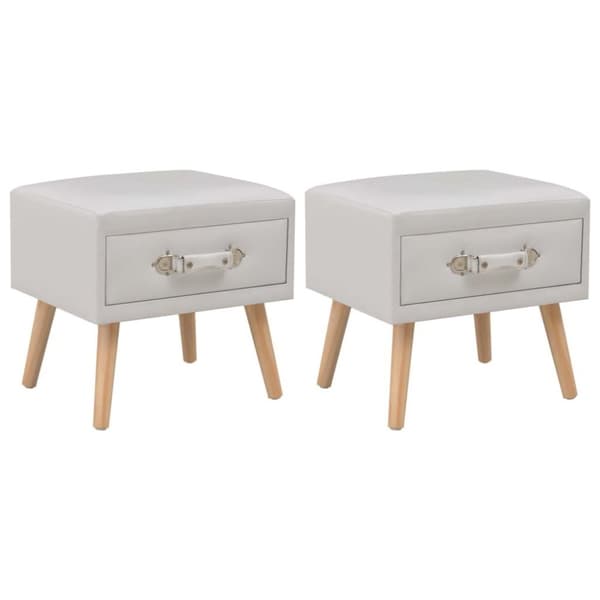 vidaXL sengeskabe 2 stk. 40 x 35 x 40 cm kunstlæder hvid