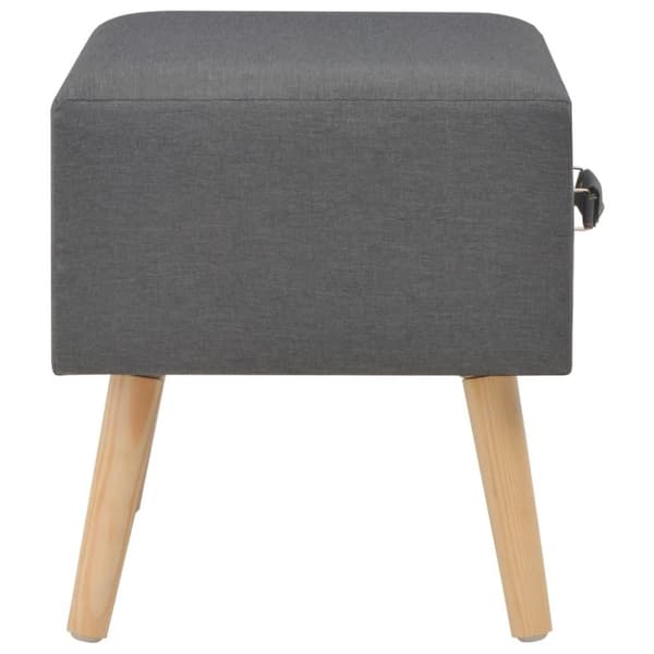 vidaXL sengeskabe 2 stk. 40 x 35 x 40 cm stof mørkegrå