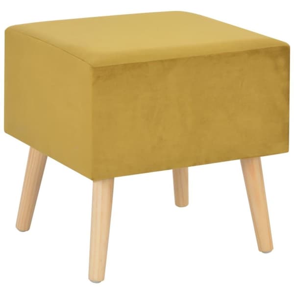 vidaXL sengeskabe 2 stk. 40 x 35 x 40 cm fløjl sennepsfarvet