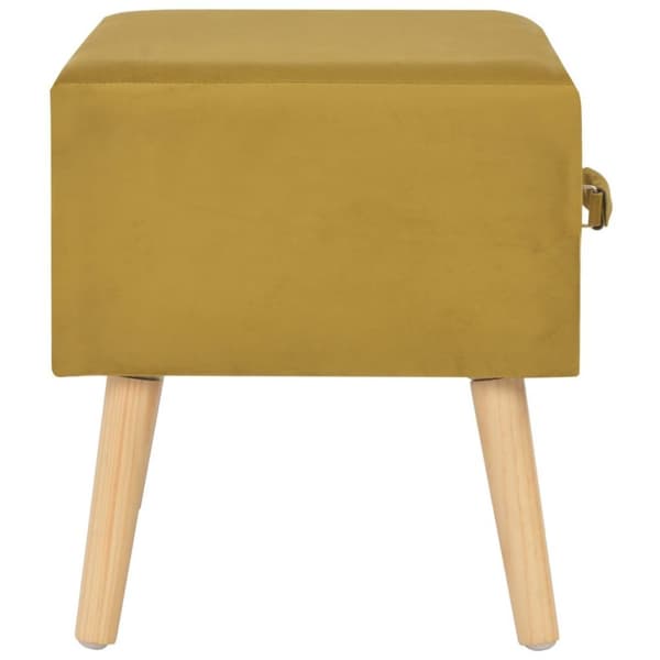 vidaXL sengeskabe 2 stk. 40 x 35 x 40 cm fløjl sennepsfarvet