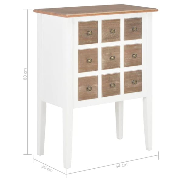 vidaXL Skänk vit 54x30x80 cm massivt trä