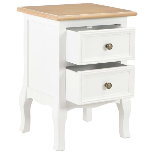vidaXL Yöpöytä 2kpl MDF 35x30x49 cm valkoinen