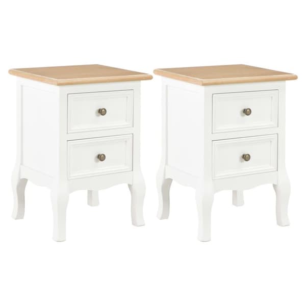 vidaXL Yöpöytä 2kpl MDF 35x30x49 cm valkoinen
