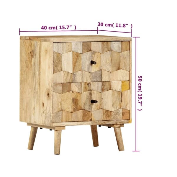 vidaXL Nattbord 40x30x50 cm heltre mango