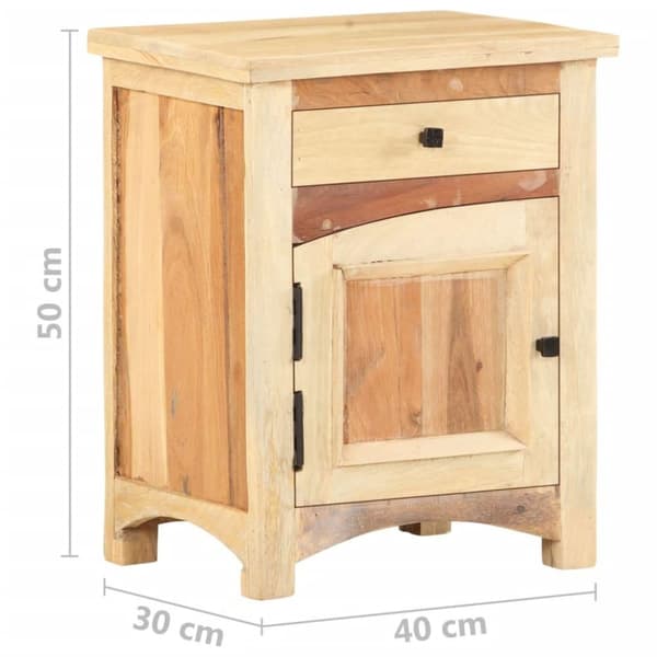 vidaXL Nattbord 40x30x50 cm gjenvunnet heltre