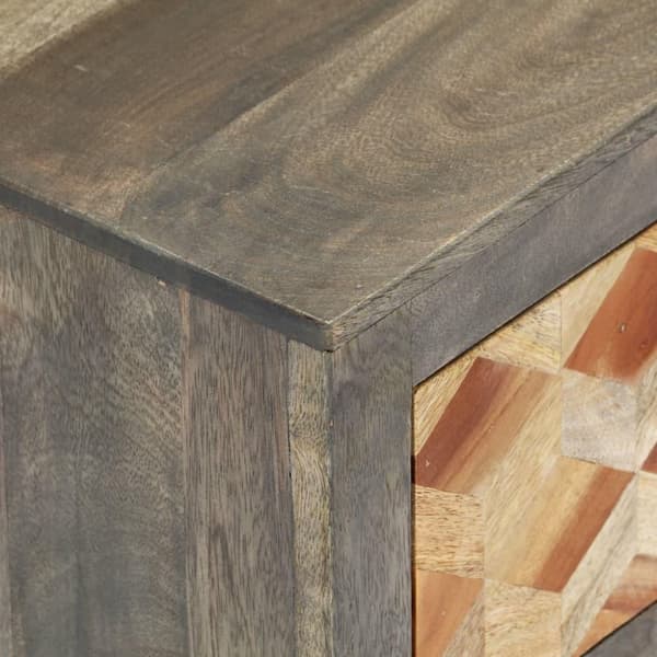 vidaXL Nattbord grå 40x30x50 cm heltre mango