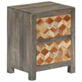 Miniatyrbilde 9 av 10: vidaXL Nattbord grå 40x30x50 cm heltre mango