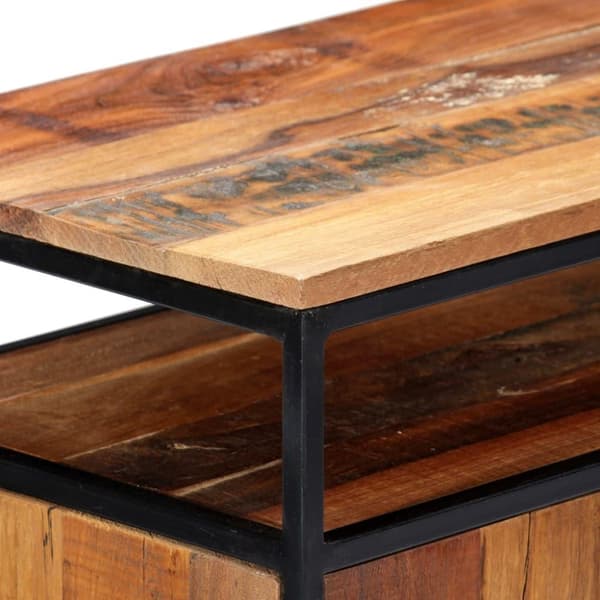 vidaXL sideskab 60x35x76 cm massivt genbrugstræ og stål