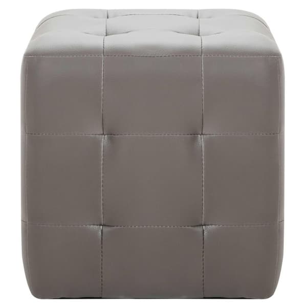 vidaXL Sängbord 2 st grå 30x30x30 cm konstläder