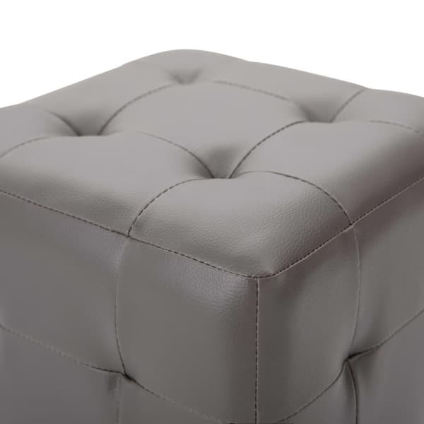 vidaXL Sängbord 2 st grå 30x30x30 cm konstläder