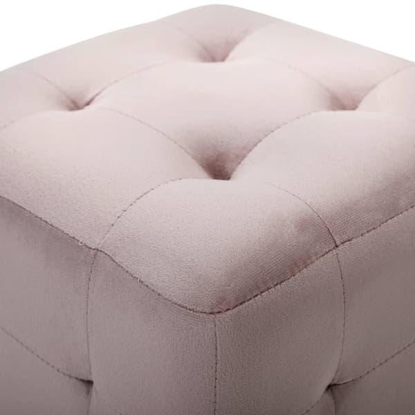 vidaXL Sängbord 2 st rosa 30x30x30 cm sammetstyg