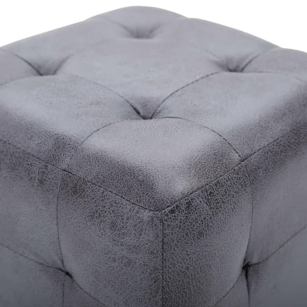 vidaXL Sängbord 2 st grå 30x30x30 cm konstmocka
