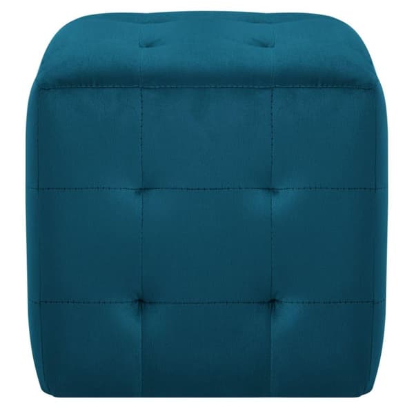vidaXL Sängbord 2 st blå 30x30x30 cm sammetstyg
