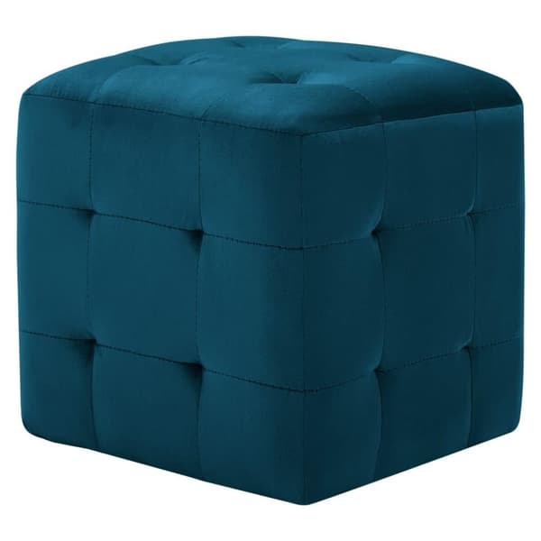 vidaXL Sängbord 2 st blå 30x30x30 cm sammetstyg
