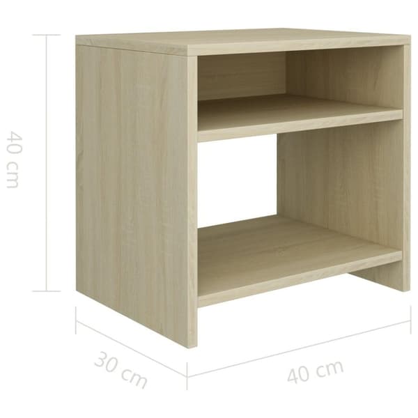 vidaXL Nattbord sonoma eik 40x30x40 cm sponplate