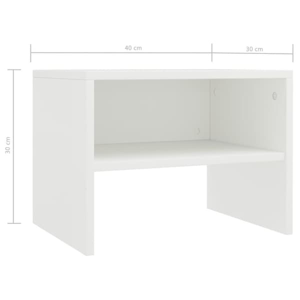 vidaXL Nattbord 2 stk hvit 40x30x30 cm sponplate