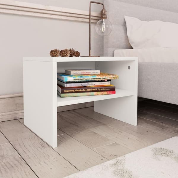 vidaXL Nattbord 2 stk hvit 40x30x30 cm sponplate