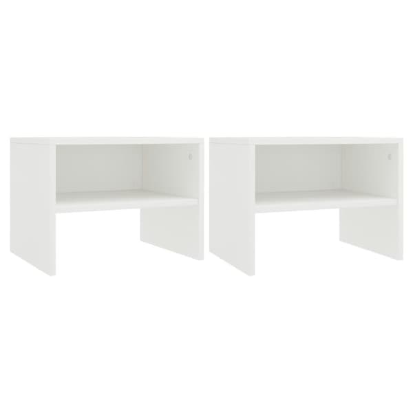 vidaXL Nattbord 2 stk hvit 40x30x30 cm sponplate