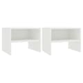 Miniatyrbilde 1 av 7: vidaXL Nattbord 2 stk hvit 40x30x30 cm sponplate