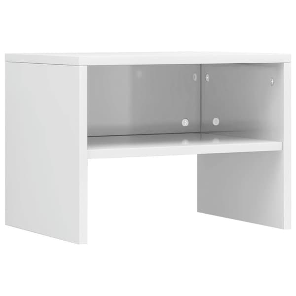 vidaXL Nattbord 2 stk høyglans hvit 40x30x30 cm sponplate