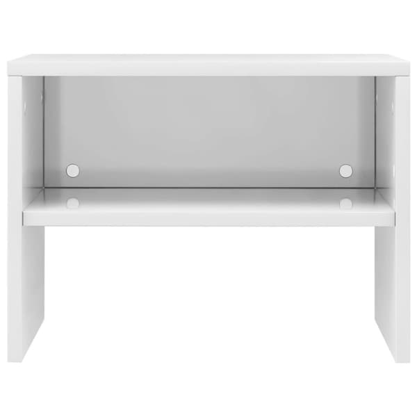 vidaXL Nattbord 2 stk høyglans hvit 40x30x30 cm sponplate