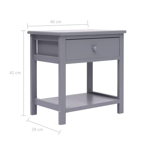 vidaXL Nattbord 2 stk grå 40x29x42 cm keisertre