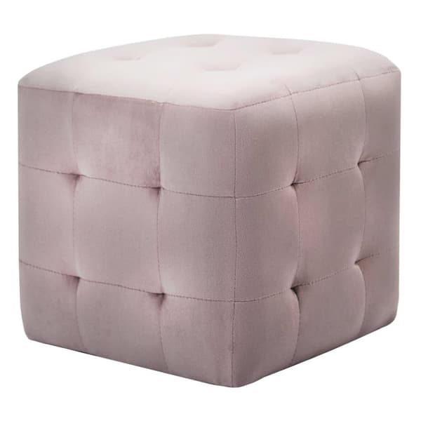 vidaXL sengeskabe 2 stk. 30 x 30 x 30 cm fløjlsstof pink